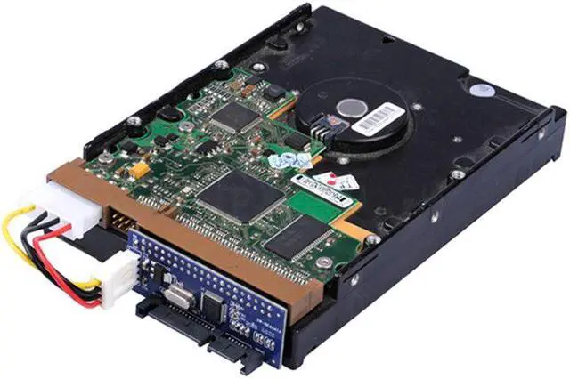 Alt view image 4 of 5 - 3.5" IDE to 2.5" 3.5" SATA HDD Adapter 40Pin IDE Male to 22pin SATA SSD Card with Molex 4Pin to floppy drive power supply cable