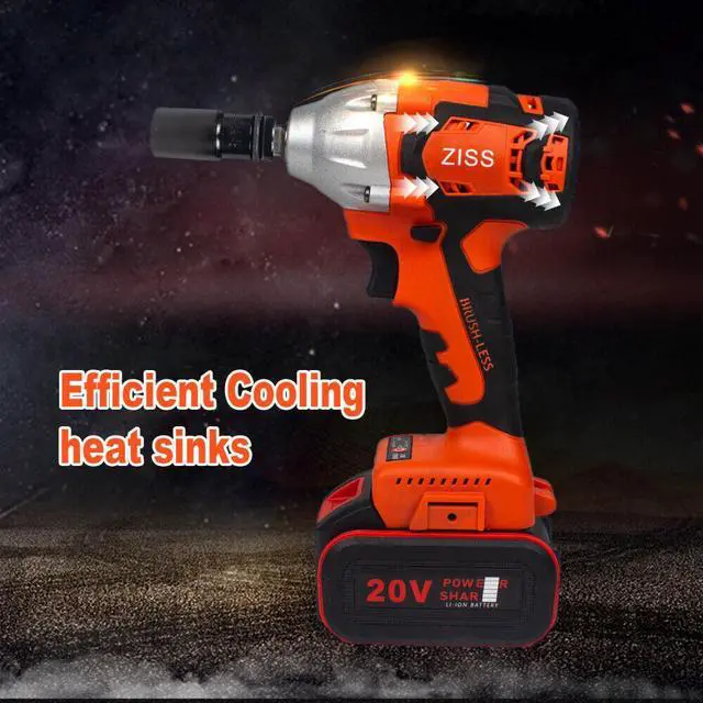 Alt view image 6 of 6 - 1/2" Cordless Impact Wrench Brushless 20V MAX 520N.m Electric Wrench Driver Kit
