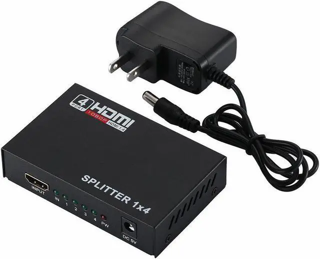 Alt view image 2 of 2 - Full HD HDMI Splitter Amplifier Repeater 1080p 4K Female Switch Box 1x4 Port