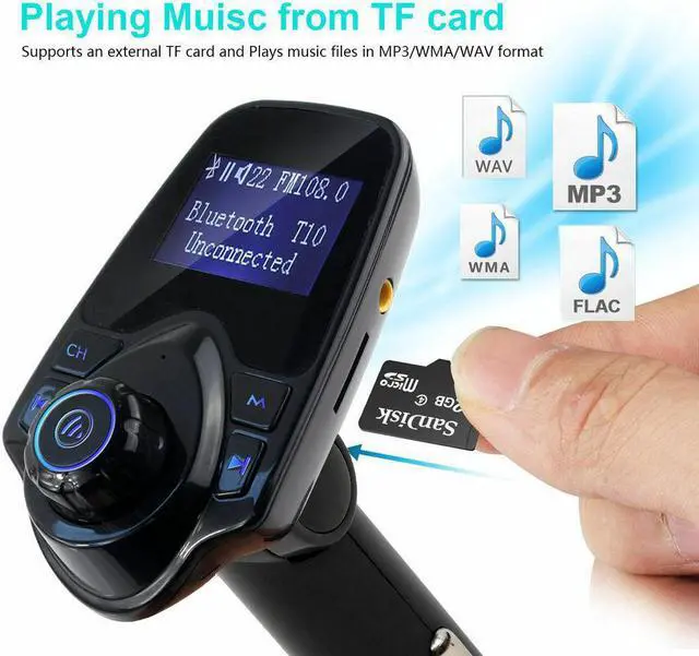 Alt view image 4 of 6 - Bluetooth Car FM Transmitter Wireless Radio Adapter USB Charger Mp3 Player