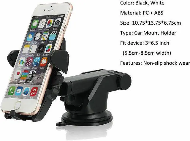 Alt view image 2 of 6 - Universal Car Windshield Auto Lock Cellphone Mount Holder Fr iPhone 11 8 7 6Plus