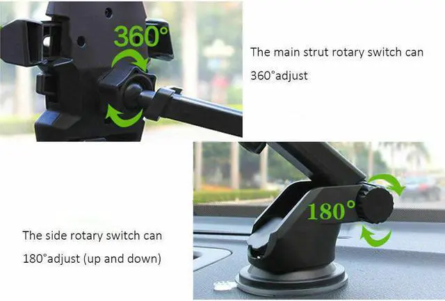 Alt view image 4 of 6 - Universal Car Windshield Auto Lock Cellphone Mount Holder Fr iPhone 11 8 7 6Plus