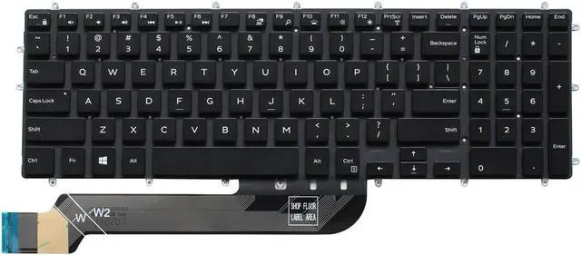 Main image of AUTENS Replacement US Keyboard for Dell Inspiron 5565 5567 5570 5575 7566 7567 7577 5765 5767 5770 5775 7773 7778 7779 Laptop No Frame (White Backlight)