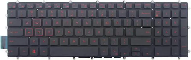 Main image of AUTENS Replacement US Keyboard for Dell Inspiron 5565 5567 5570 5575 7566 7567 7577 5765 5767 5770 5775 7773 7778 7779 Laptop No Frame (Red Backlight)