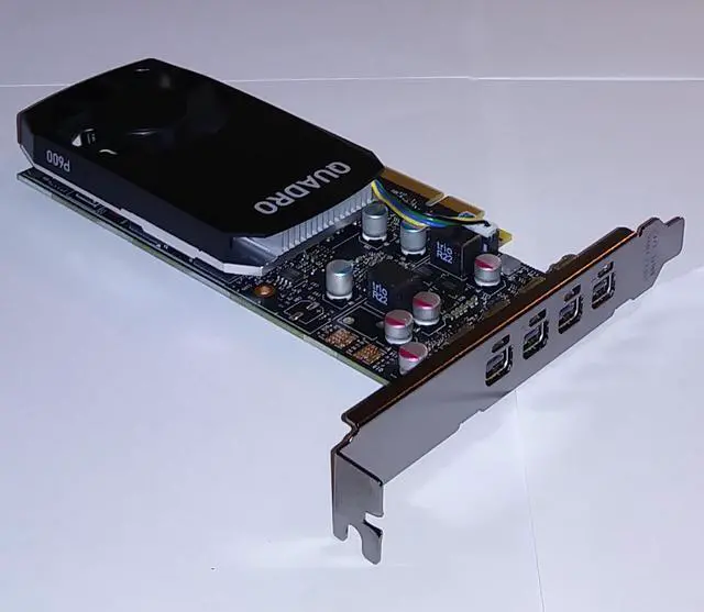 Alt view image 2 of 2 - NVIDIA Quadro P600 PCI Express 3.0 x16 2GB GDDR5 Full Height w 4 cables 5120×2880 video card