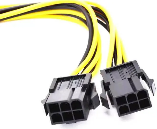 Alt view image 2 of 5 - Graphics card Dual 6Pin Male PCI-E To 8Pin Female GPU video card 2X6pin to 8pin CPU 18AWG Power Supply Cable Y-Splitter Adapter