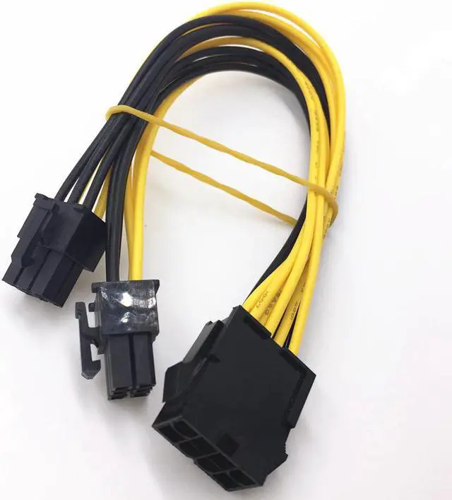 Alt view image 4 of 5 - Graphics card Dual 6Pin Male PCI-E To 8Pin Female GPU video card 2X6pin to 8pin CPU 18AWG Power Supply Cable Y-Splitter Adapter