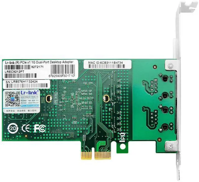 Alt view image 12 of 13 - PCI Express x1 Dual Port Copper Gigabit Ethernet Server Adapter (Intel 82576 Based)