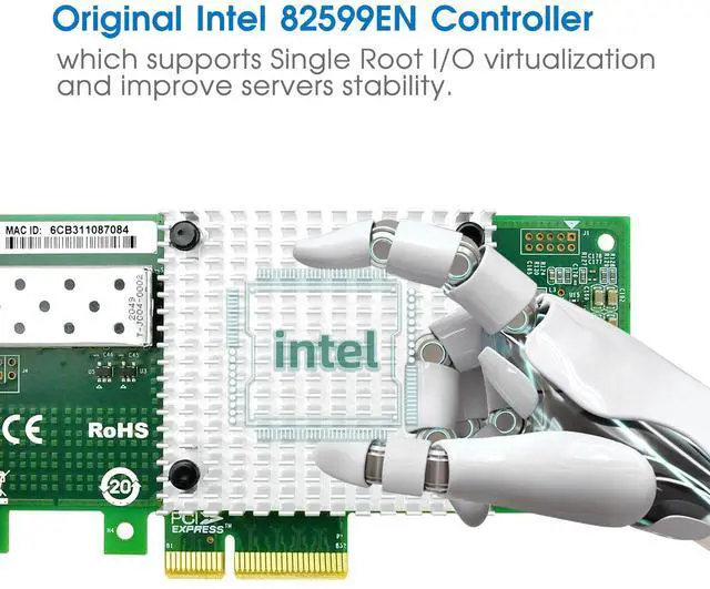 Alt view image 3 of 7 - LR-LINK 1016PF-SFP+ 10Gb PCI-E NIC Network Card, PCI Express Ethernet Card LAN Adapter Support Windows Server/Windows/Linux/ESX Intel 82599 Chip Based