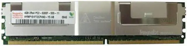 Alt view image 2 of 2 - Hynix Hymp151F72CP4N3-Y5 8GB Kit (2X4Gb) Pc2 5300 Ddr2 667Mhz Sdram Dual Rank Fully Buffered Ecc Memory Module