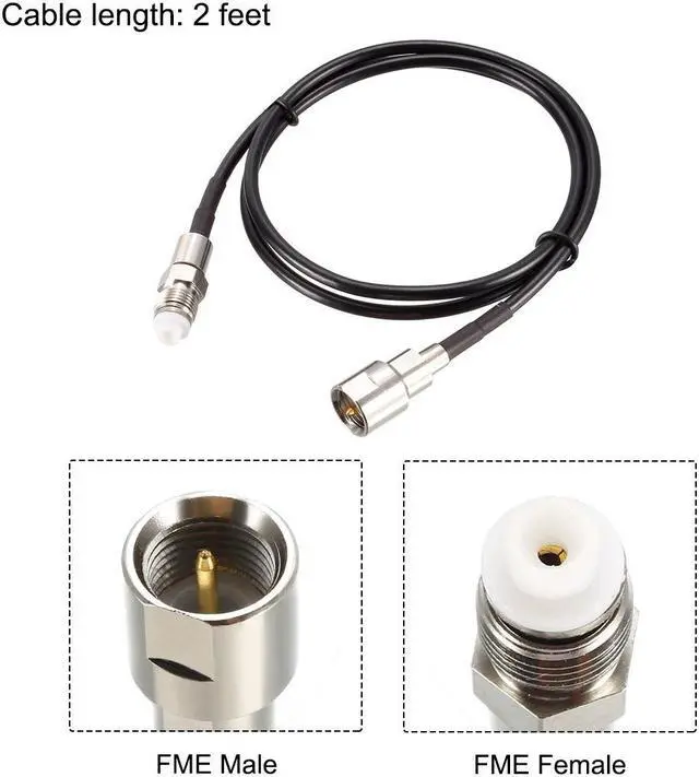 Alt view image 2 of 4 - FME Male to FME Female Antenna Extension Cable RG174 RF Coaxial Cable 2 ft