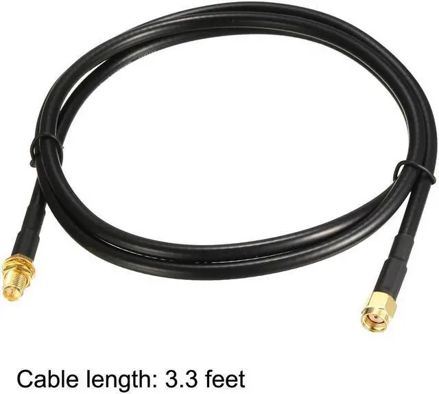 Alt view image 4 of 4 - Antenna Extension Cable RP-SMA Male to RP-SMA Female Coax Cable 3.3 Feet RG58