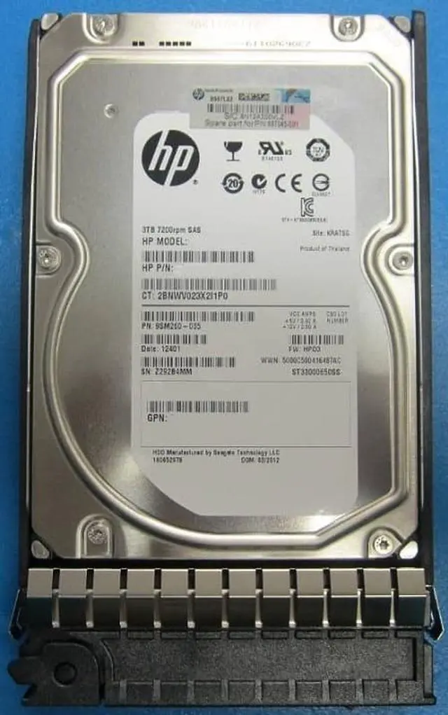 Alt view image 2 of 3 - HP 687045-001 M6612 3Tb 7200Rpm Lff 3.5Inch 6G Sas Dual Port Midline Hard Drive With Tray For Eva P6000 Storage