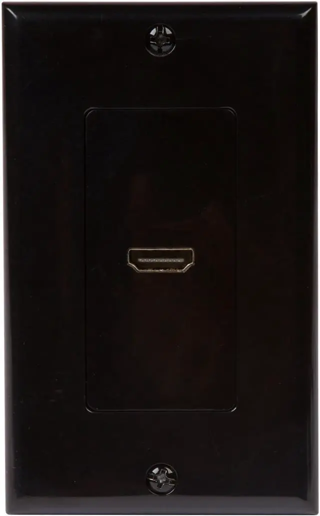 Alt view image 3 of 8 - Buyer's Point HDMI Wall Plate with 6-Inch Pigtail Built-In Flexible Hi-Speed HDMI Cable with Ethernet, 2-Piece Decora, Single Outlet Port Insert, Perfect for Home Theater Systems Pack of black