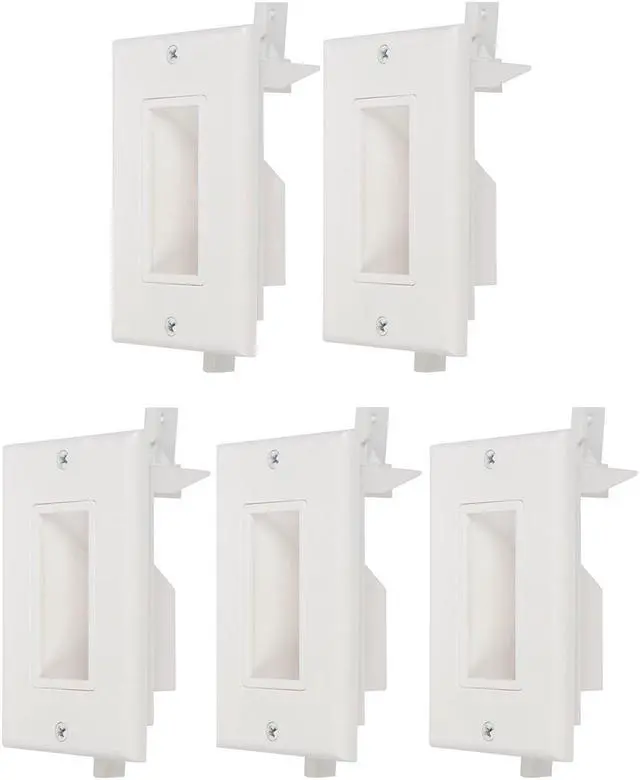 Main image of Buyer's Point Recessed Low Voltage Cable Wall Plate, Easy to Mount Outlet to Hide & Pass Tech Wires Through for HDMI, TV, Video, Audio, Network, Speaker Wires, Cord Concealer Cover Hider Pack of 5