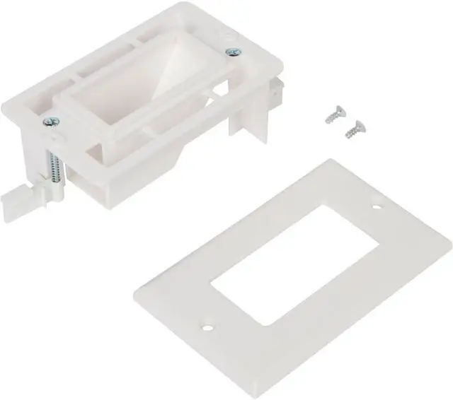 Alt view image 6 of 7 - Buyer's Point Recessed Low Voltage Cable Wall Plate, Easy to Mount Outlet to Hide & Pass Tech Wires Through for HDMI, TV, Video, Audio, Network, Speaker Wires, Cord Concealer Cover Hider Pack of 5
