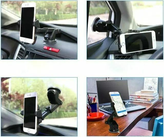 Alt view image 3 of 7 - 360° Mount Holder Car Windshield Stand For Mobile Cell Phone iPhone  GPS