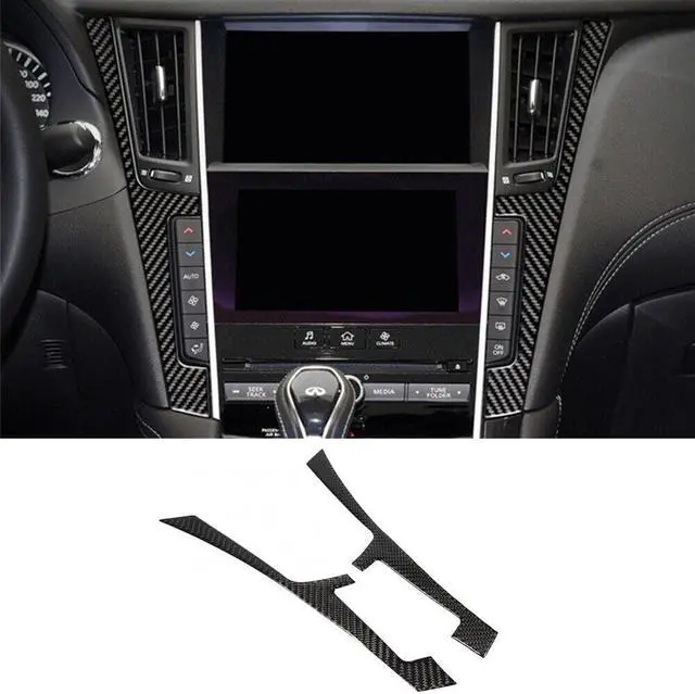 Main image of Fit For Infiniti Q50 Q60 2014-19 Carbon Fiber Interior Console Panel Frame Trim