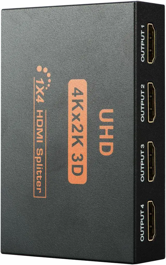 Alt view image 4 of 4 - Full HD HDMI Splitter 1X4 4 Port Hub Repeater Amplifier v1.4 3D 1080p 1 in 4 out