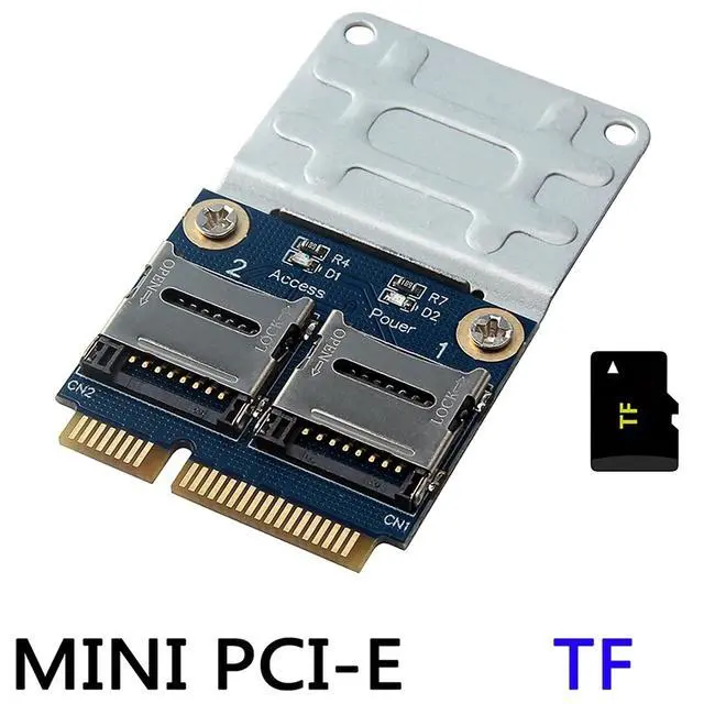 Alt view image 3 of 6 - 2 SSD HDD for Laptop Dual Micro- SD SDHC SDXC TF to Mini PCIe Memory Card Reader MPCIe to 2 Mini-Sdcards Mini Pci-E Adapter