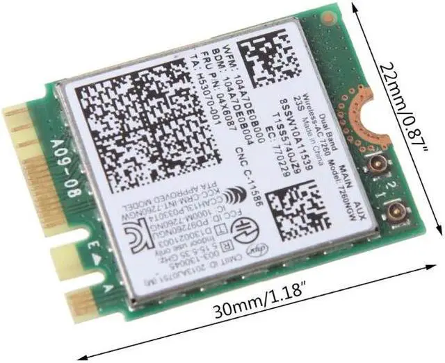 Alt view image 3 of 6 - For In-tel 7260AC 2.4/5G BT4.0 FRU 04X6007 04W3806 WiFi Card for Thinkpad X250
