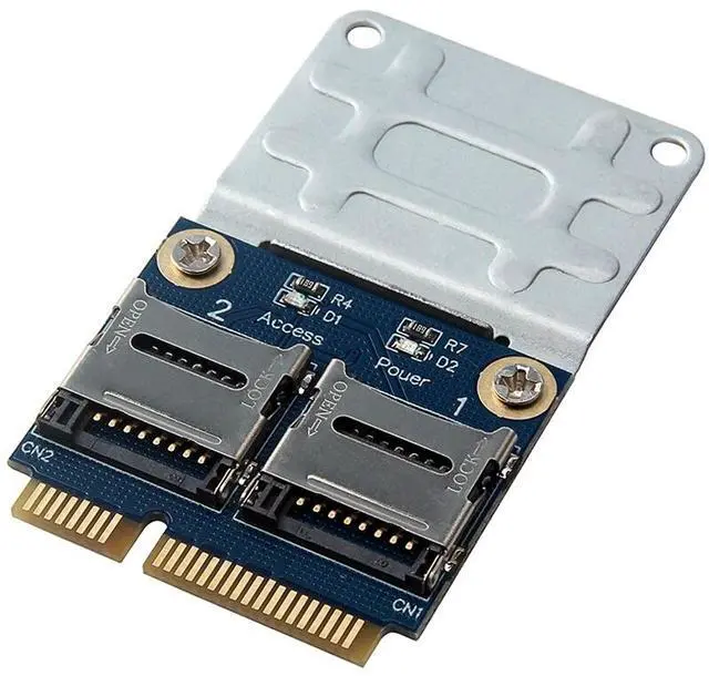 Main image of 2 SSD HDD for Laptop Dual Micro- SD SDHC SDXC TF to Mini PCIe Memory Card Reader MPCIe to 2 Mini-Sdcards Mini Pci-E Adapter