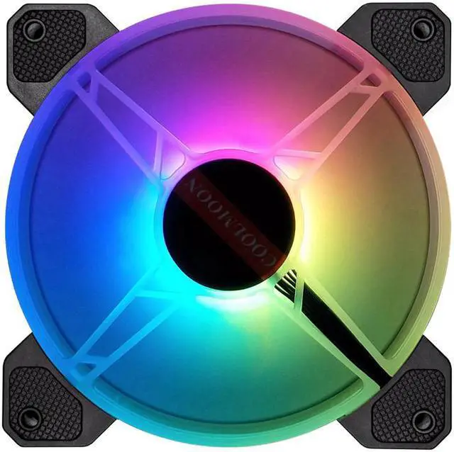 Alt view image 5 of 5 - COOLMOON F-YH Computer Case PC Cooling Fan RGB Adjust 120mm Quiet + IR Remote Computer Cooler RGB CPU Case Fan Three In One