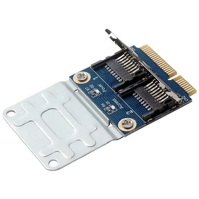 Alt view image 5 of 6 - 2 SSD HDD for Laptop Dual Micro- SD SDHC SDXC TF to Mini PCIe Memory Card Reader MPCIe to 2 Mini-Sdcards Mini Pci-E Adapter