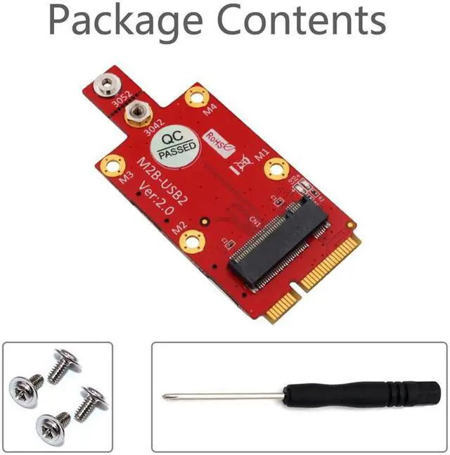 Alt view image 6 of 6 - M.2 Key B to Mini PCI-E Adapter with Dual NANO SIM Card Slot for 3G/4G/5G Module