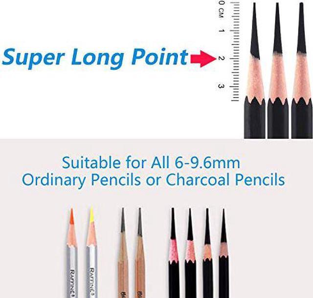 Art Pencil Sharpener, AFMAT Charcoal Pencil Sharpener, Electric Long Point Pencil  Sharpener, Artists Pencil Sharpener for 6-9.6mm Large Pencils, Rechargeable Pencil  Sharpeners for Art Pencils-Blue 