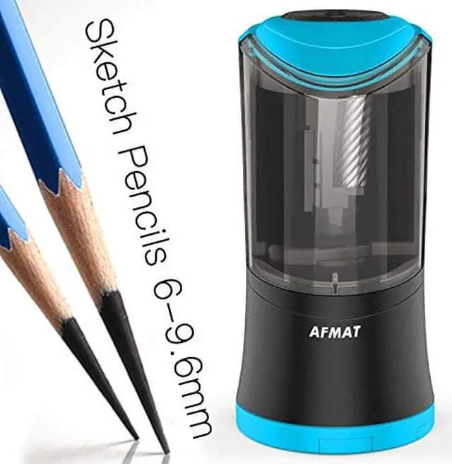 Alt view image 5 of 7 - Art Pencil Sharpener, AFMAT Charcoal Pencil Sharpener, Electric Long Point Pencil Sharpener, Artists Pencil Sharpener for 6-9.6mm Large Pencils, Rechargeable Pencil Sharpeners for Art Pencils-Blue