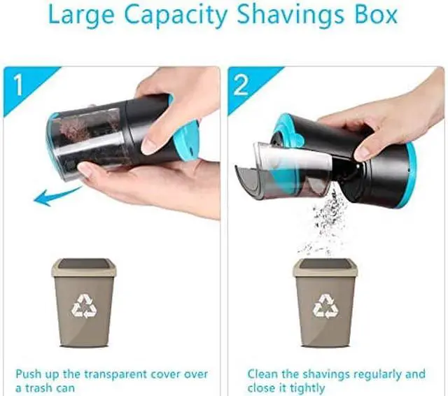 Alt view image 6 of 7 - Art Pencil Sharpener, AFMAT Charcoal Pencil Sharpener, Electric Long Point Pencil Sharpener, Artists Pencil Sharpener for 6-9.6mm Large Pencils, Rechargeable Pencil Sharpeners for Art Pencils-Blue