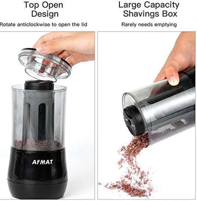 Alt view image 5 of 5 - Long Point Pencil Sharpener, AFMAT Electric Pencil Sharpener, Rechargeable Heavy Duty Pencil Sharpener for Artists, Charcoal Pencil Sharpener for 6-8mm Sketching & Drawing Pencils,25mm Super Long Tip