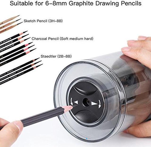 Long Point Pencil Sharpener, AFMAT Electric Pencil Sharpener, Rechargeable  Heavy Duty Pencil Sharpener for Artists, Charcoal Pencil Sharpener for  6-8mm Sketching & Drawing Pencils,25mm Super Long Tip 
