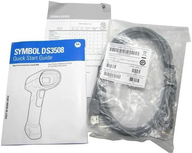 Alt view image 2 of 3 - Symbol DS3508 Series barcode scanner DS3508-SR Standard Range Imager, Usb Kit, Includes Scanner And USB Cable High density scanner