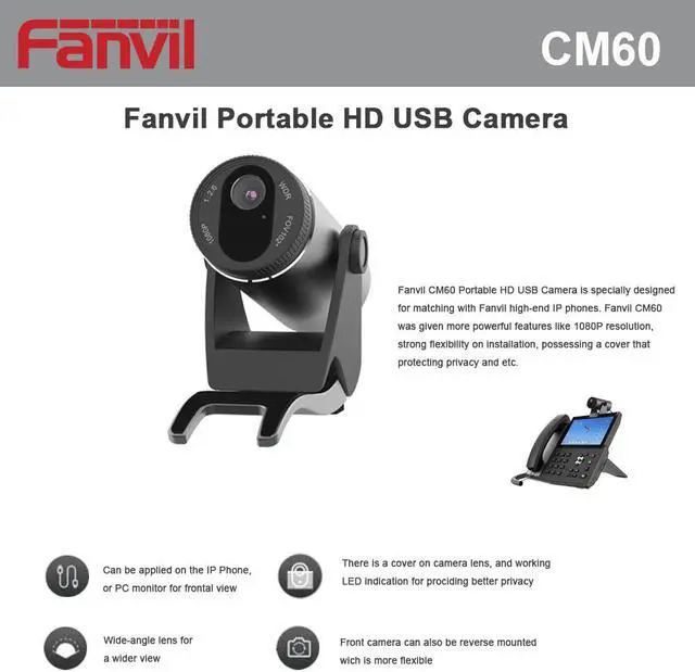 Main image of Fanvil CM60 Portable HD USB Camera 1080P Resolution