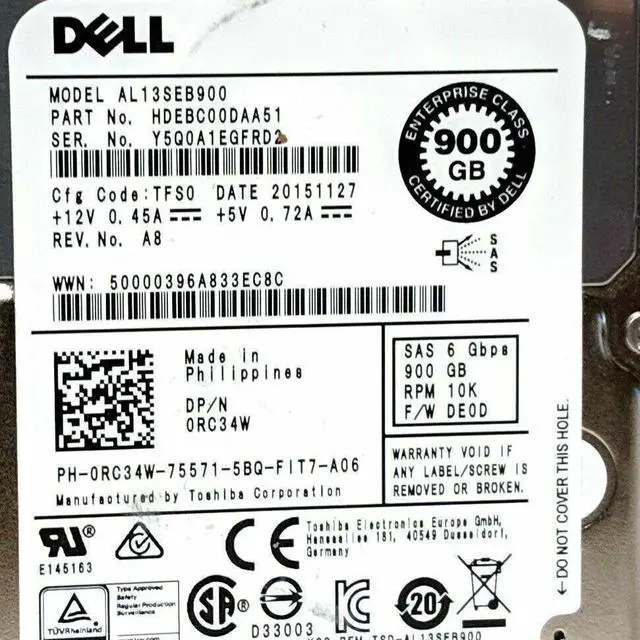 Alt view image 10 of 12 - DELL 900GB 10K 6GBPS SAS  2.5'' HARD DRIVE