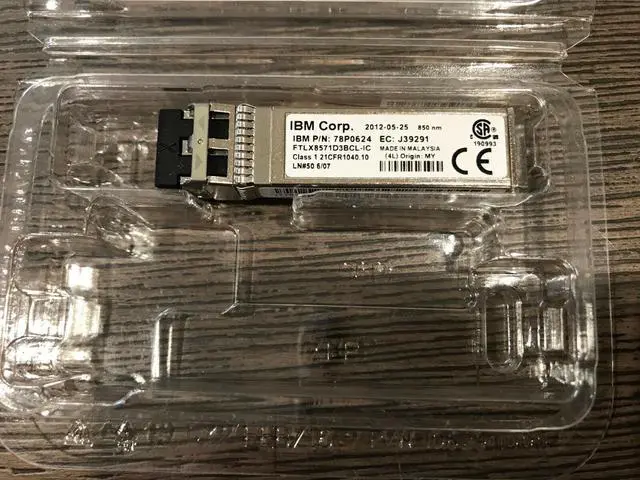 Main image of IBM 78P0624 FTLX8571D3BCL-IC J39291 49Y8578 10GE SFP+SR 850nm MMF.