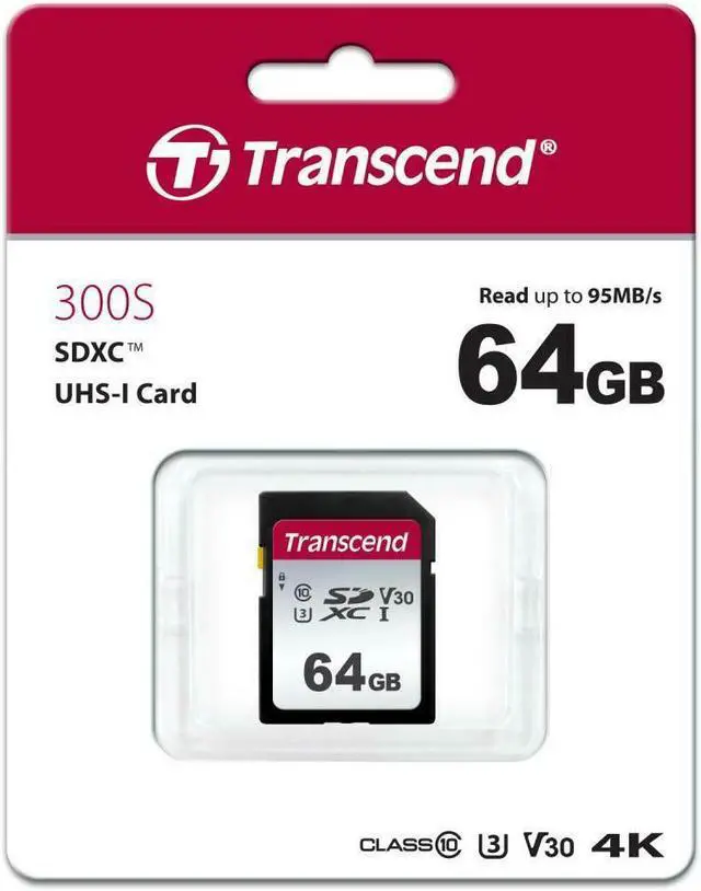 Alt view image 16 of 16 - 64GB Transcend 300S SDXC UHS-I U3 V30 SD Memory Card CL10 95MB/sec