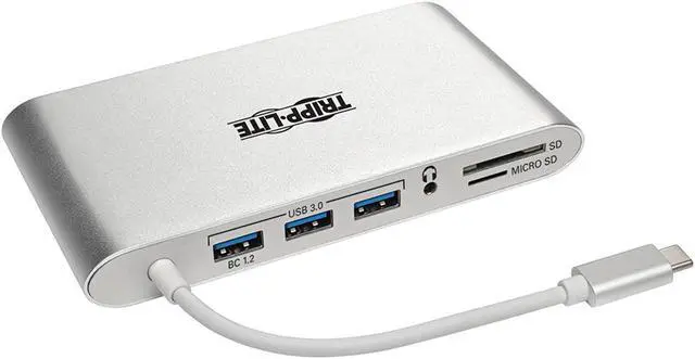 Alt view image 3 of 5 - Tripp Lite USB 3.1 Gen 1 USB-C Docking Station w/ USB-A, HDMI, VGA, mDP, Gigabit Ethernet, Mem Card, 3.5mm & USB-C PD Charging, USB C, USB Type C, USB Type-C (U442-DOCK1)