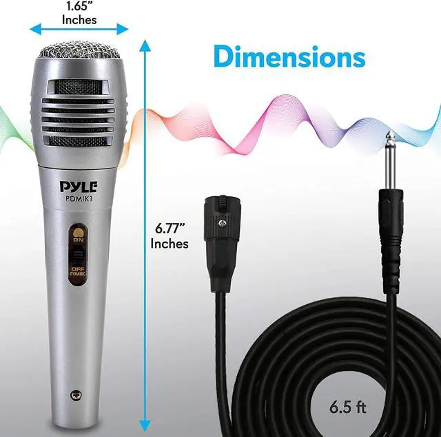 Alt view image 2 of 3 - Pyle Wired Dynamic Microphone-Professional Moving Coil Unidirectional Handheld Mic with Built-in Acoustic Pop Filter, XLR Connector, Silver, Apple (PDMIK1)
