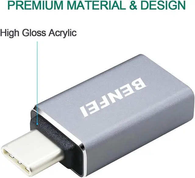 Alt view image 5 of 6 - USB C to USB 3.0 Adapter 3 Pack,Benfei USB C to A Male to Female Adapter, Compatible with MacBook 2018 2017 2016, Samsung Galaxy Note 8, Galaxy S8 S8+ S9, Google Pixel, Nexus, and More