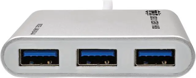 Alt view image 2 of 5 - Tripp Lite 4-Port USB-C to USB-A Portable Hub, USB 3.1 Gen 1 Type-C to Type-A, Fast Charging Ports, Aluminum (U460-004-4A)