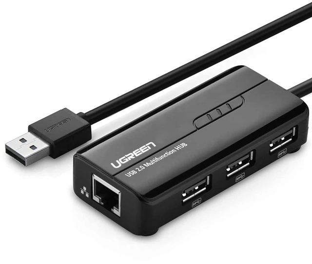 Main image of UGREEN RJ45 Ethernet Adapter with USB 2.0 Hub USB Network Adapter 10/100Mbps for Nintendo Switch, Wii, Windows Surface Pro, MacBook Air/Retina, Chromebook, and More PC