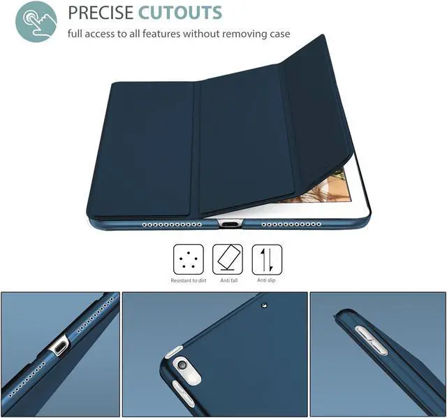 Alt view image 2 of 6 - Procase iPad Air (3rd Gen) 10.5" 2019 / iPad Pro 10.5" 2017 Case, Ultra Slim Lightweight Stand Smart Case Shell with Translucent Frosted Back Cover for Apple iPad Air (3rd Gen) 10.5" 2019 –Navy Blue
