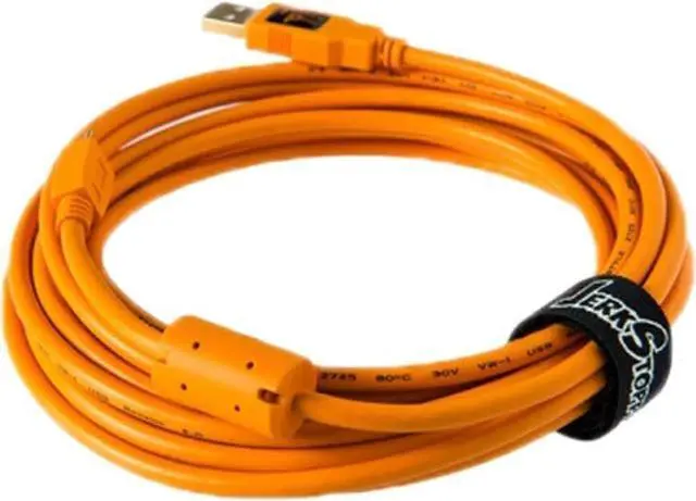 Alt view image 2 of 4 - Starter Tethering Kit w/TetherPro USB 2.0 to Mini-B 5-Pin Cable, 15 (4.6m), High-Visibility Orange