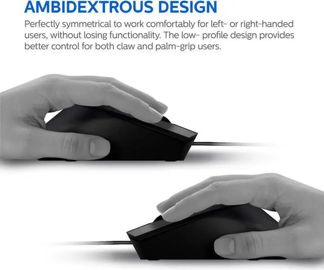 Alt view image 5 of 7 - Philips USB Optical Mouse for Home or Office — 1000 DPI 3-Button High-Performance Optical LED Sensor | Ergonomic Palm-Grip, Symmetrical and Ambidextrous (SPK7104)