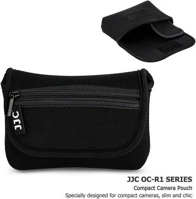 Alt view image 3 of 7 - Compact Camera Case Pouch for Sony RX100 VII VA VI V IV III II Canon G7X III II G9X II SX740 SX730 SX720 Ricoh GRIII GR3 GRII Olympus TG-6 TG-5 TG-4 TG-3, w/Zippered Pocket & Battery Pocket - Black