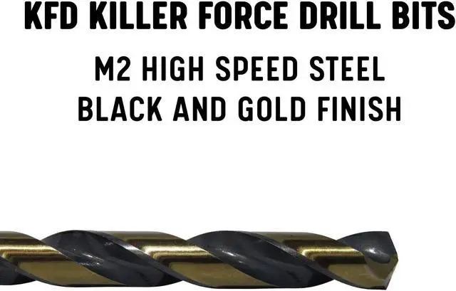 Alt view image 6 of 7 - Drill America 29 Piece Heavy Duty High Speed Steel Drill Bit Set with Black and Gold Finish in Round Case (1/16" - 1/2" x 64ths), KFD Series