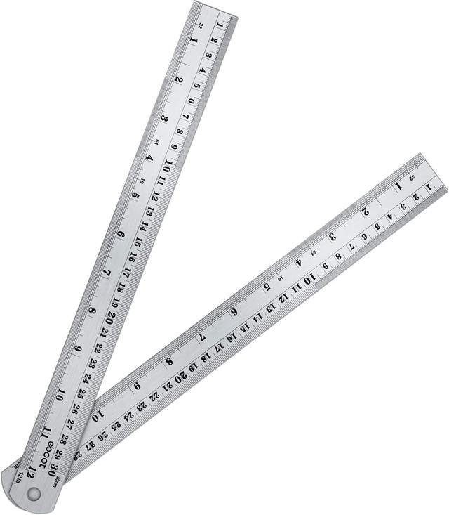 Stainless Steel Ruler and Metal Rule Kit with Conversion Table (Silver, 6  Inch, 6 Inch)
